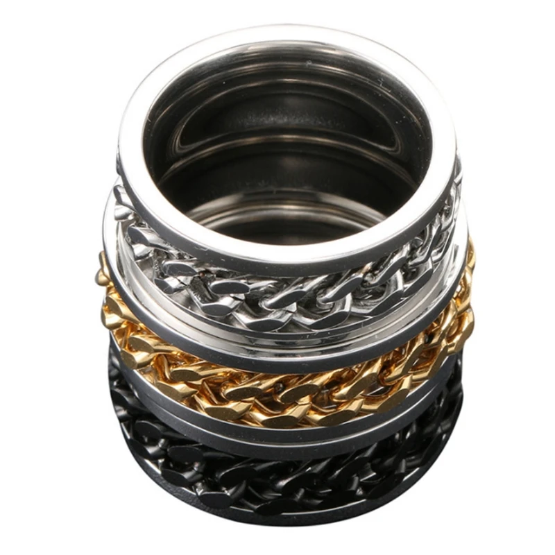 EDC Finger Fidget Spinner Size 6-13 Stainless Steel Chain Rotatable Ring Relieving Anxiety
EDC Finger Fidget Spinner Size 6-13 Stainless Steel Chain Rotatable Ring Relieving Anxiety