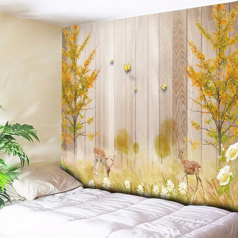 Chic Natural Scenery Print Wall Tapestry Elk Flower Wooden Grain Decorative Wall Carpet Hanging Bohemian Fabric Background Cloth
Chic Natural Scenery Print Wall Tapestry Elk Flower Wooden Grain Decorative Wall Carpet Hanging Bohemian Fabric Background Cloth