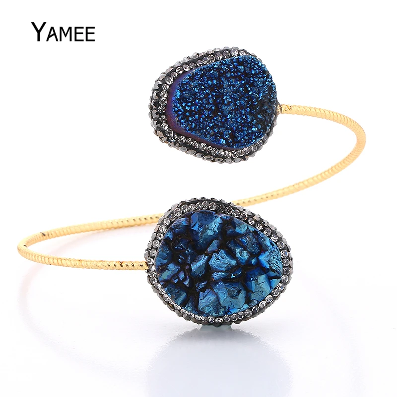 Irregular Natural Stone Bangle Bracelets Big Druzy Crystal Chakra Healing Stone Bangle Gold Plating Adjustable Bangles For Women
Irregular Natural Stone Bangle Bracelets Big Druzy Crystal Chakra Healing Stone Bangle Gold Plating Adjustable Bangles For Women