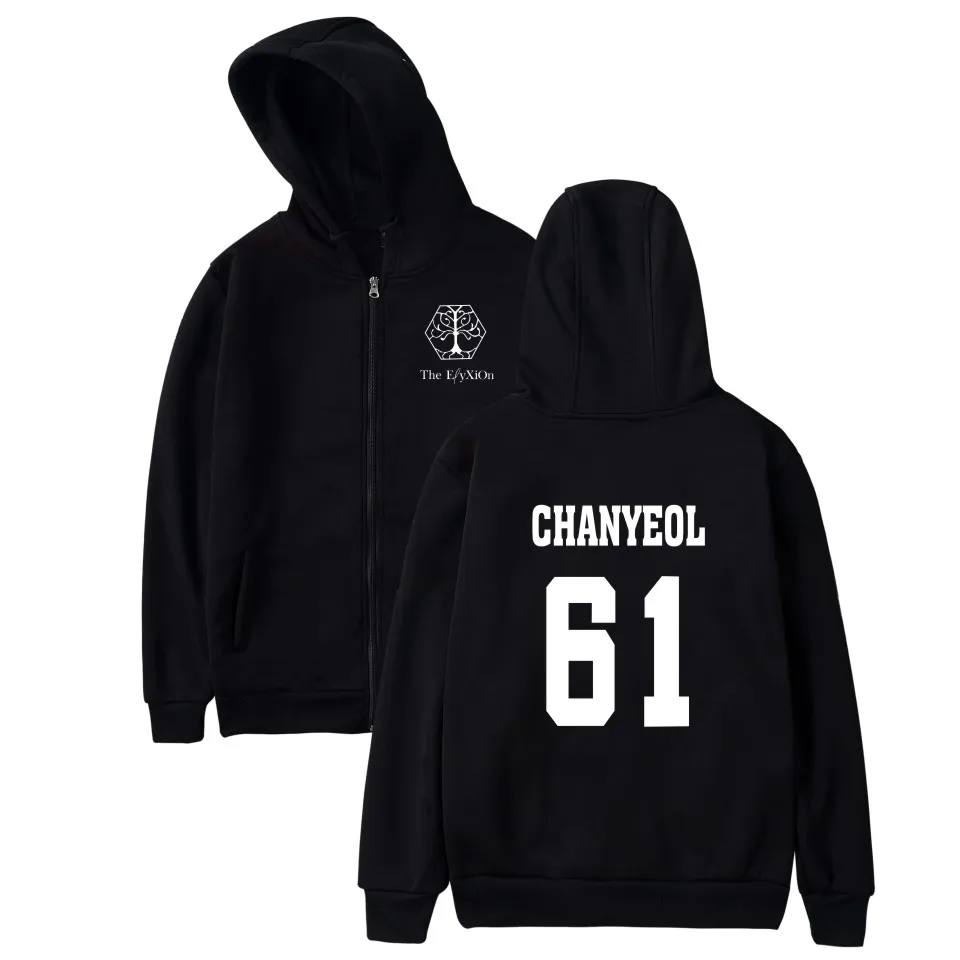 EXO Planet 4 The ElyXiOn Album Concert Zipper Hoodies Sweatshirts Women Hoodies Women Casual Zipper Clothes