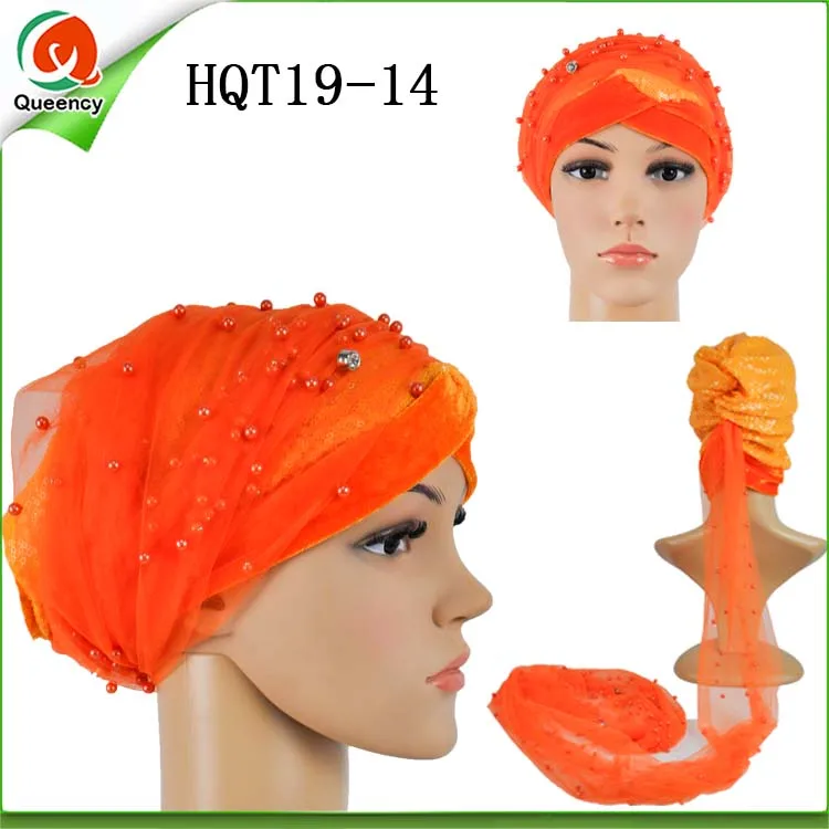 HQT19 African Beaded Velvet Turban with Sequince Beads Gele Headtie Head wrap Scarf Turban with Net Lace for Women
HQT19 African Beaded Velvet Turban with Sequince Beads Gele Headtie Head wrap Scarf Turban with Net Lace for Women