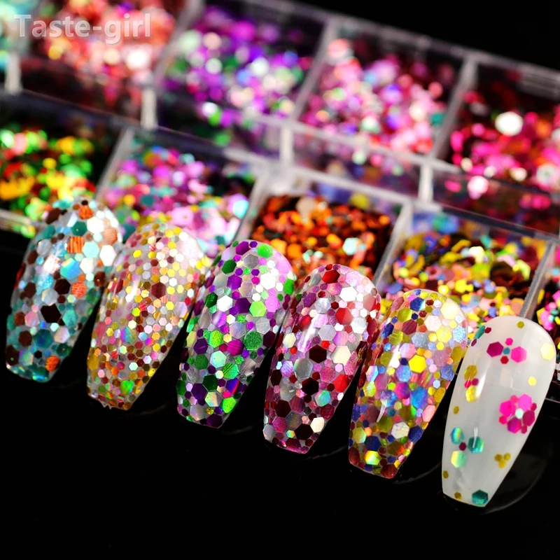 12 Colors holographic chrome nail art glitter dipping powder set hexagon nails decoration sequins manicure nail supplies tool
12 Colors holographic chrome nail art glitter dipping powder set hexagon nails decoration sequins manicure nail supplies tool