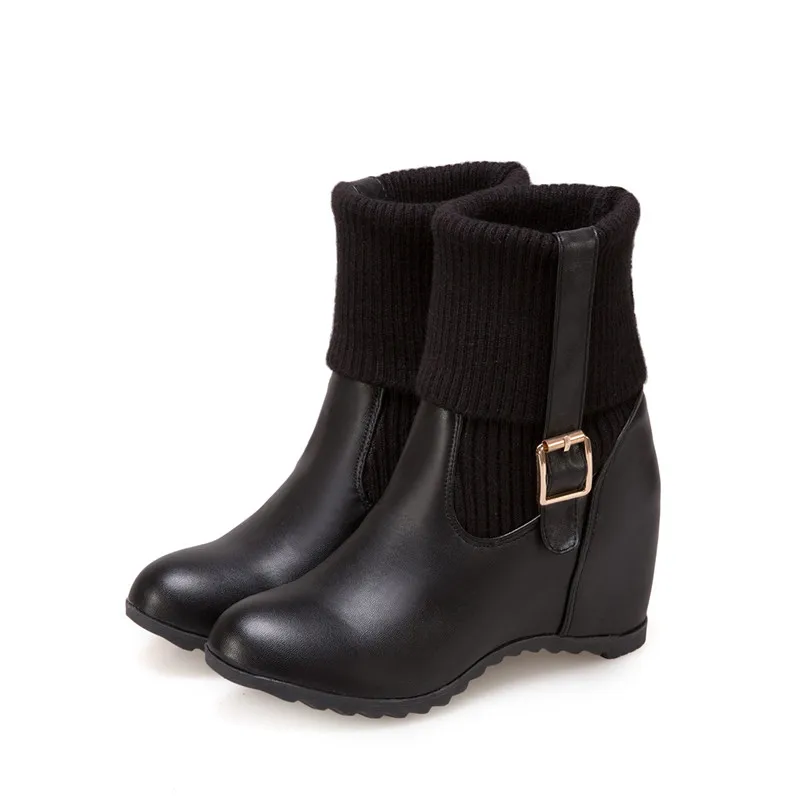 Smirnova NEW 2018 arrival boots women knitting+stretch fabric ankle boots round toe high increasing heels buckle casual shoes
Smirnova NEW 2018 arrival boots women knitting+stretch fabric ankle boots round toe high increasing heels buckle casual shoes