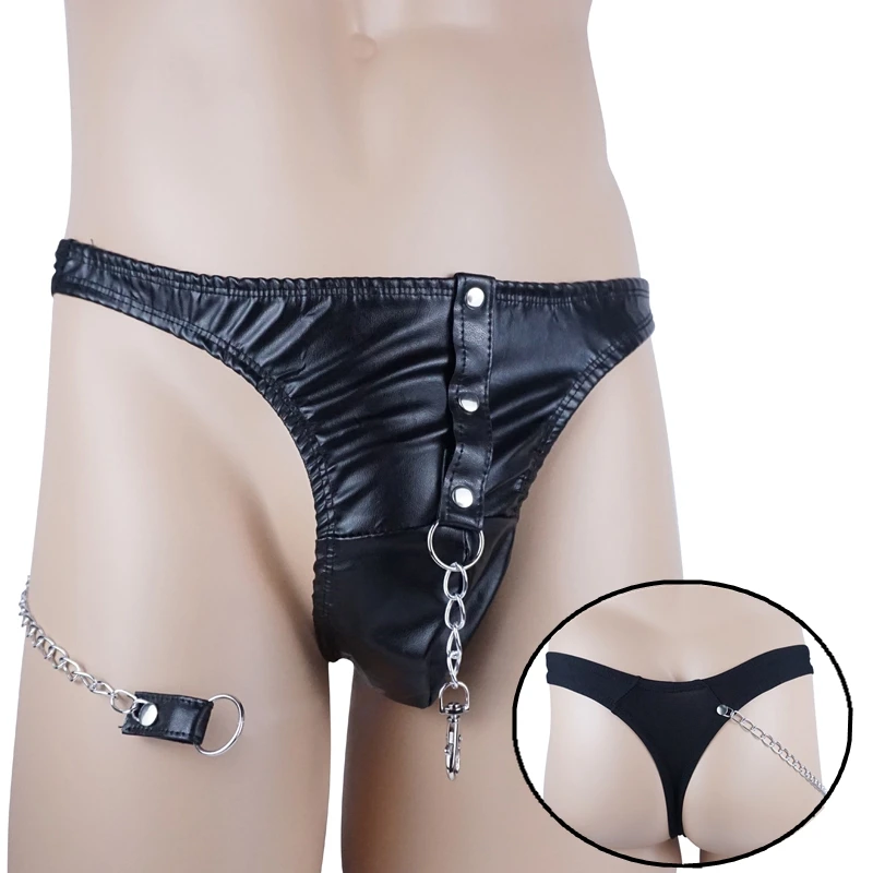 Men's Sexy Underwear Panties Faux Leather Safety Chain Patent Leather Thong Panties thong gay underwear jockstrap
Men's Sexy Underwear Panties Faux Leather Safety Chain Patent Leather Thong Panties thong gay underwear jockstrap