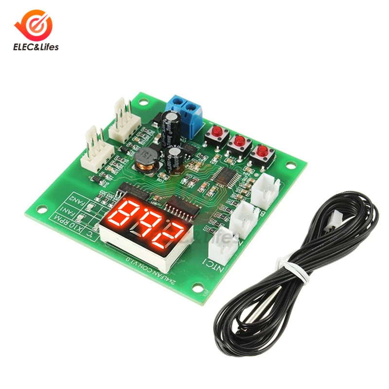 DC 12V 24V 4 Wire PWM Fan Digital Temperature Controller Fan Motor Speed Controller LED Display Thermostat Regulator Heat Sink
DC 12V 24V 4 Wire PWM Fan Digital Temperature Controller Fan Motor Speed Controller LED Display Thermostat Regulator Heat Sink