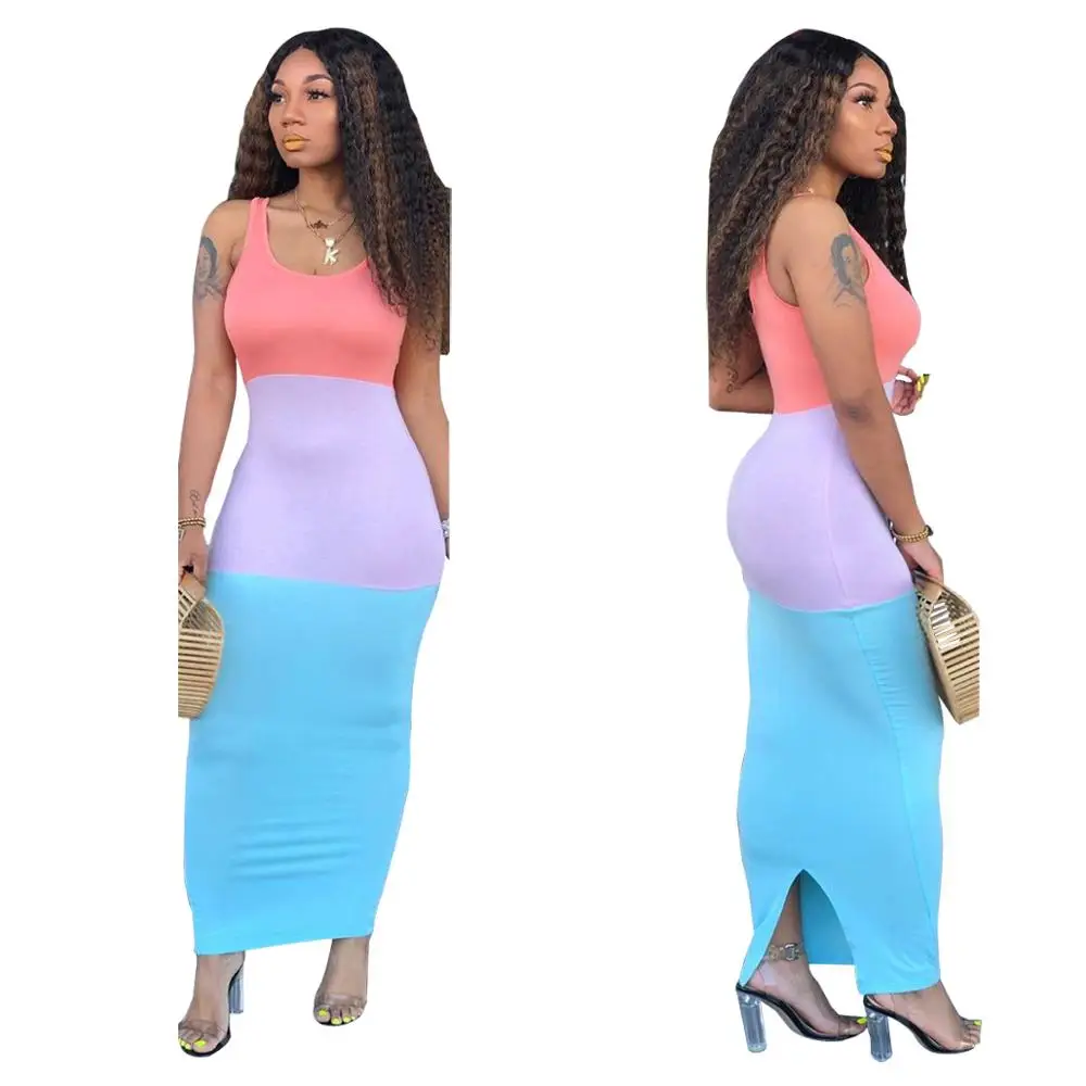 Echoine Sexy Sleeveless O Neck Tank Bodycon Skinny Long Maxi Dress Women Fashion Color Block Patchwork Plus Size Casual Dress
Echoine Sexy Sleeveless O Neck Tank Bodycon Skinny Long Maxi Dress Women Fashion Color Block Patchwork Plus Size Casual Dress