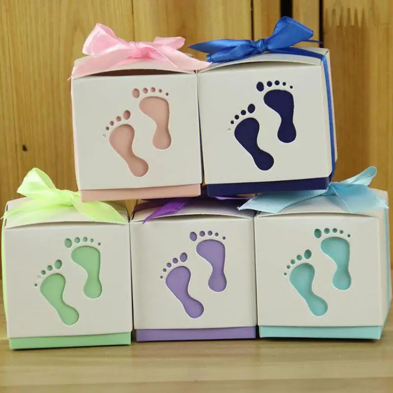 100pcs Baby Foot Candy Box Baby Shower Sweet Bag Footprints With Ribbon Gift Box Baptism Candy Container Bonbons Boite Bebe
100pcs Baby Foot Candy Box Baby Shower Sweet Bag Footprints With Ribbon Gift Box Baptism Candy Container Bonbons Boite Bebe