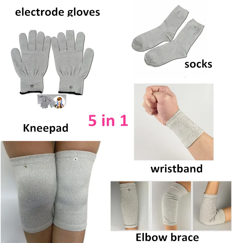5 в 1 ДЕСЯТКИ проводящих электродов перчатки + браслет elbowpad носки kneepad 2.5 ММ