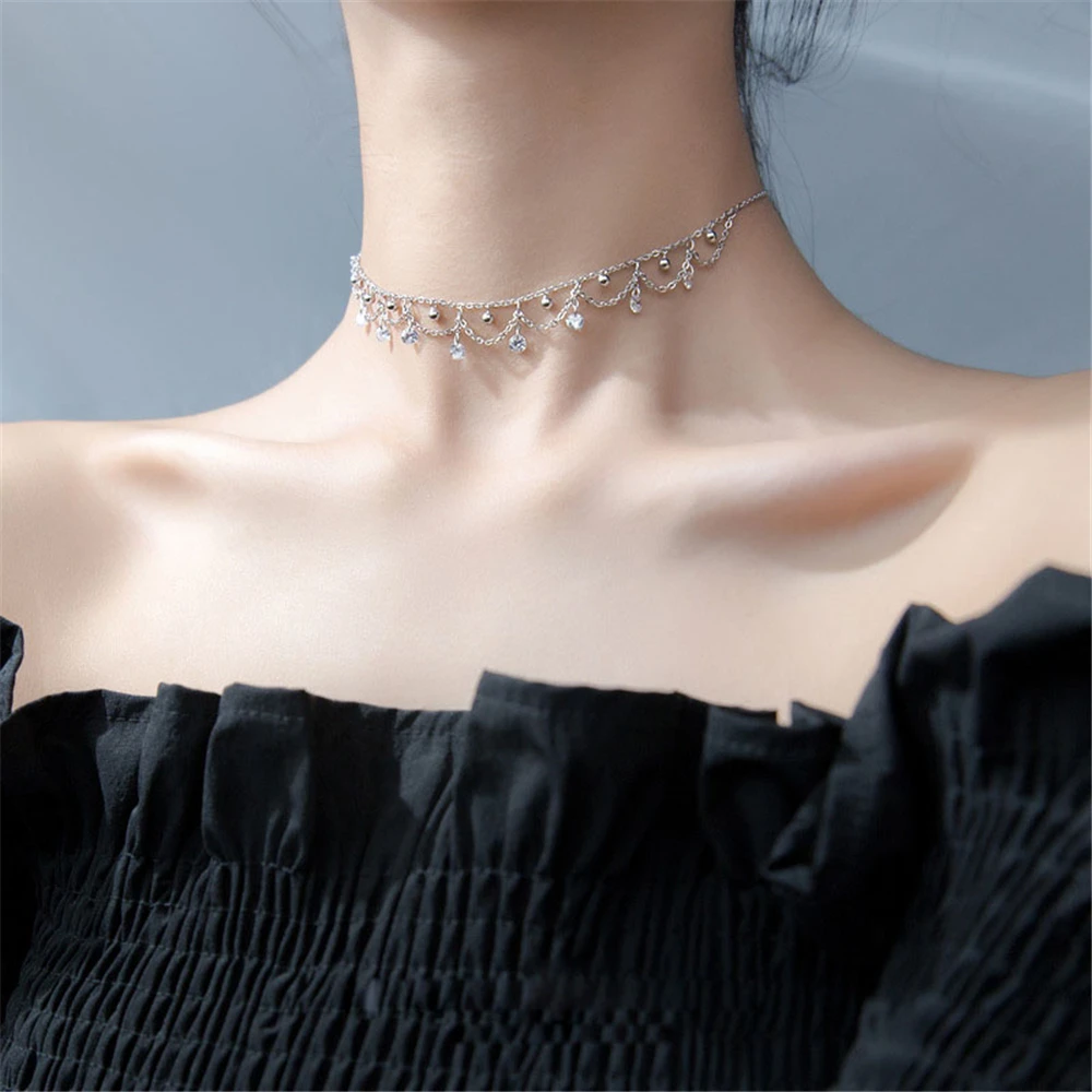 

Vintage Choker Real 925 Silver Necklace Jewelry Joyas Pendants Collares Best Friend Gift Kolye Collier Femme Necklace For Women