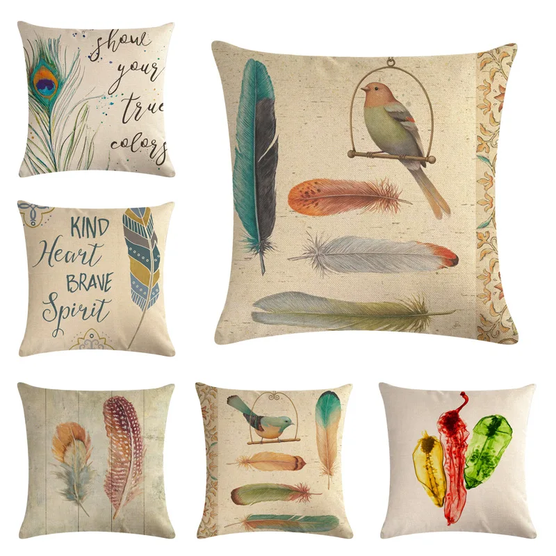 45*45cm Peacock Feather Cushion Cover Vintage Fashion Cotton Linen Pillow Case Sofa Car Decoration Cushion Cover
45*45cm Peacock Feather Cushion Cover Vintage Fashion Cotton Linen Pillow Case Sofa Car Decoration Cushion Cover