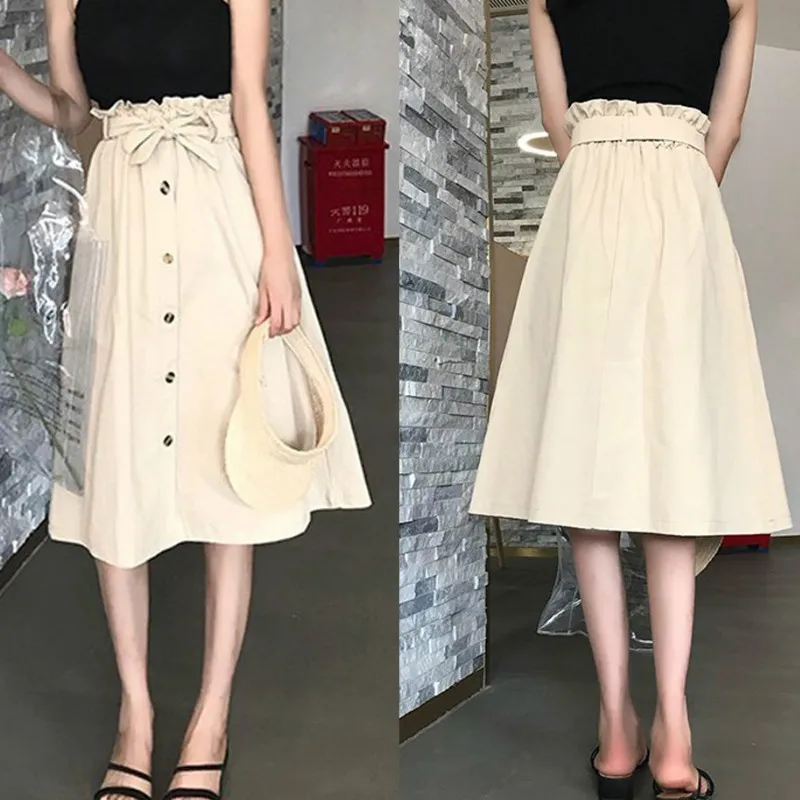2019 Fashion Women Harajuku OL Skirts High Waist Buttoned Casual Summer A-line Skirts
2019 Fashion Women Harajuku OL Skirts High Waist Buttoned Casual Summer A-line Skirts