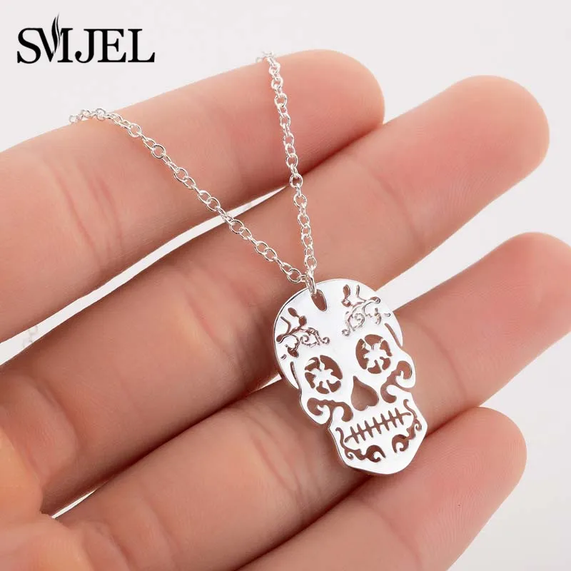 SMJEL Punk Skull Necklaces Men Women Day Of The Dead Skeleton Pendant Necklace Charm Mexican Sugar Skull Jewelry Gifts
SMJEL Punk Skull Necklaces Men Women Day Of The Dead Skeleton Pendant Necklace Charm Mexican Sugar Skull Jewelry Gifts