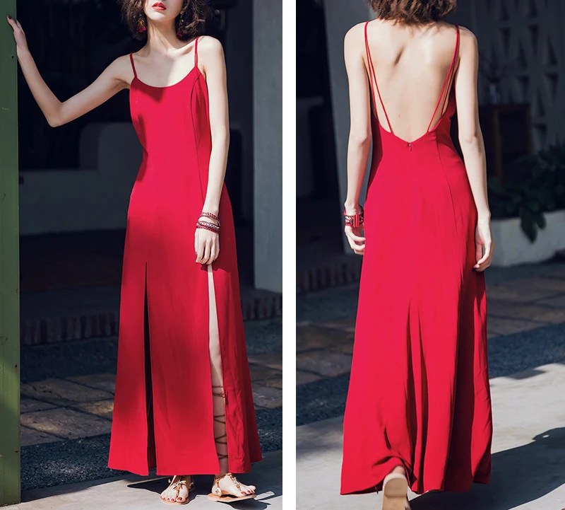 2019 Spring and summer new style Seaside holiday dress Vintage halter dress Red halter dress European and American explosions
2019 Spring and summer new style Seaside holiday dress Vintage halter dress Red halter dress European and American explosions