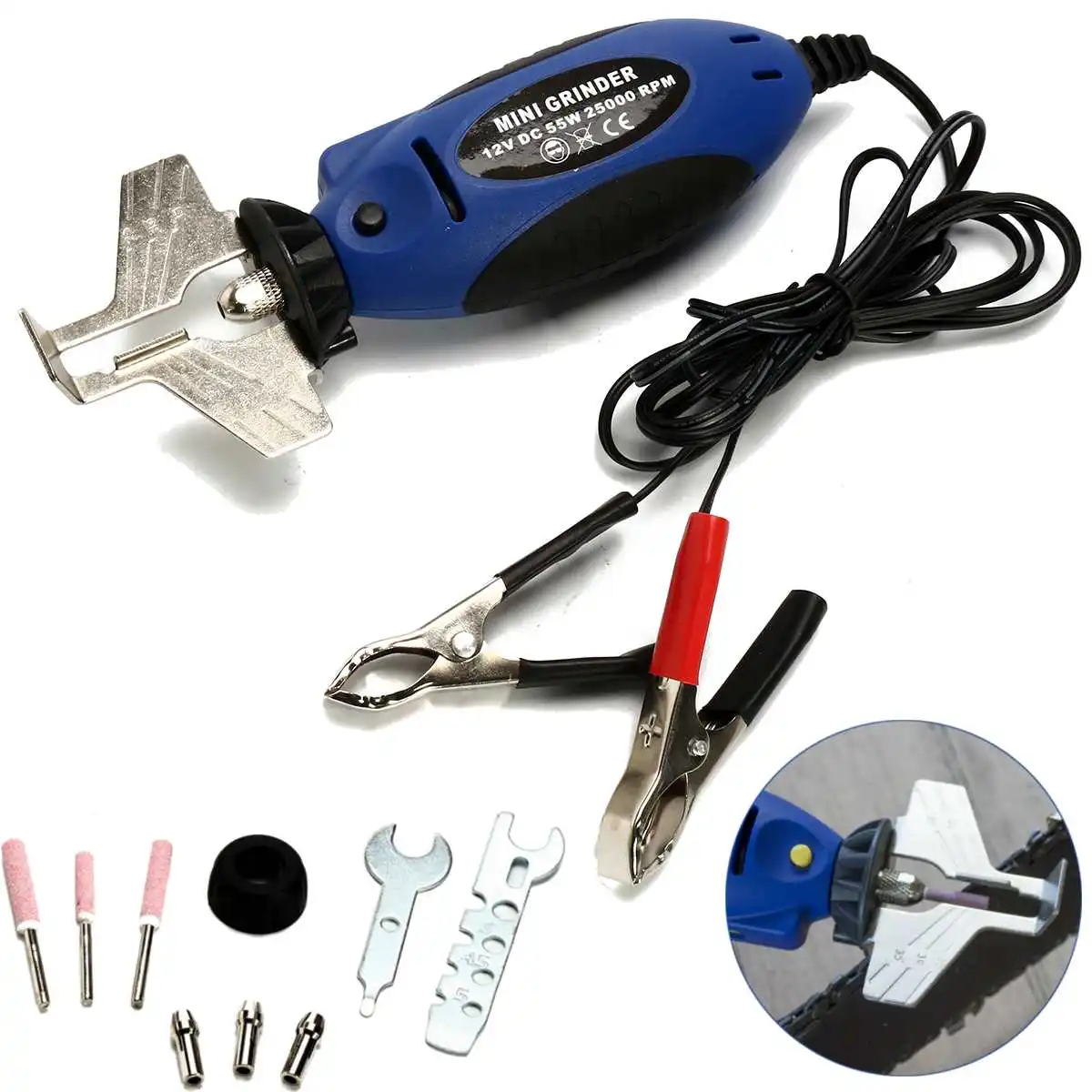 12V Chain Saw Grinding Machine Sharpener Chainsaw Electric Mini Handheld Grinder File Milling Machine Blue
12V Chain Saw Grinding Machine Sharpener Chainsaw Electric Mini Handheld Grinder File Milling Machine Blue