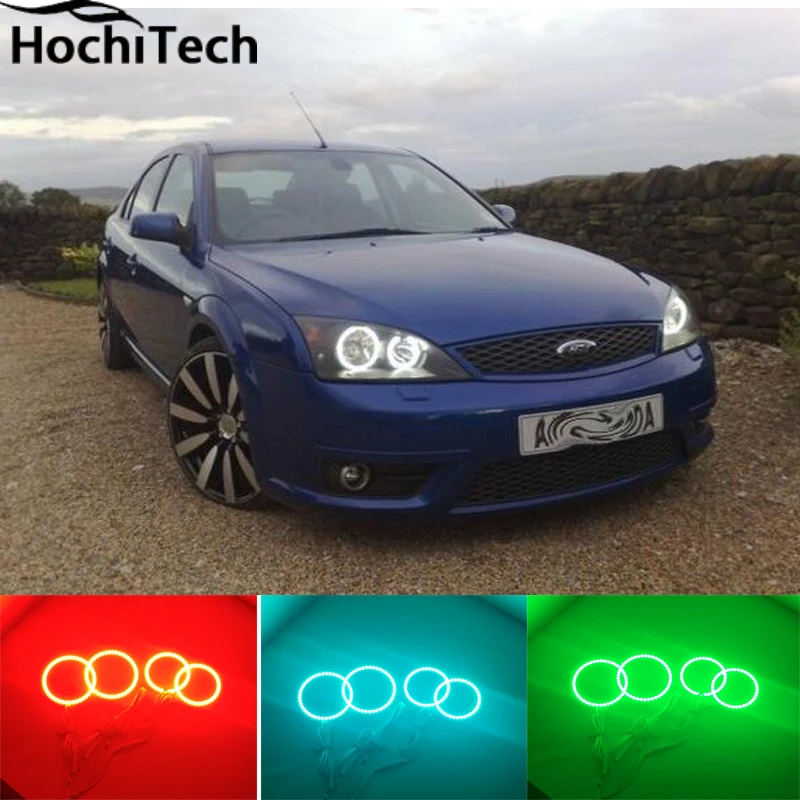 Для FORD Mondeo MK3 RGB светодиодные фары halo angel eyes kit Аксессуары для стайлинга автомобиля
