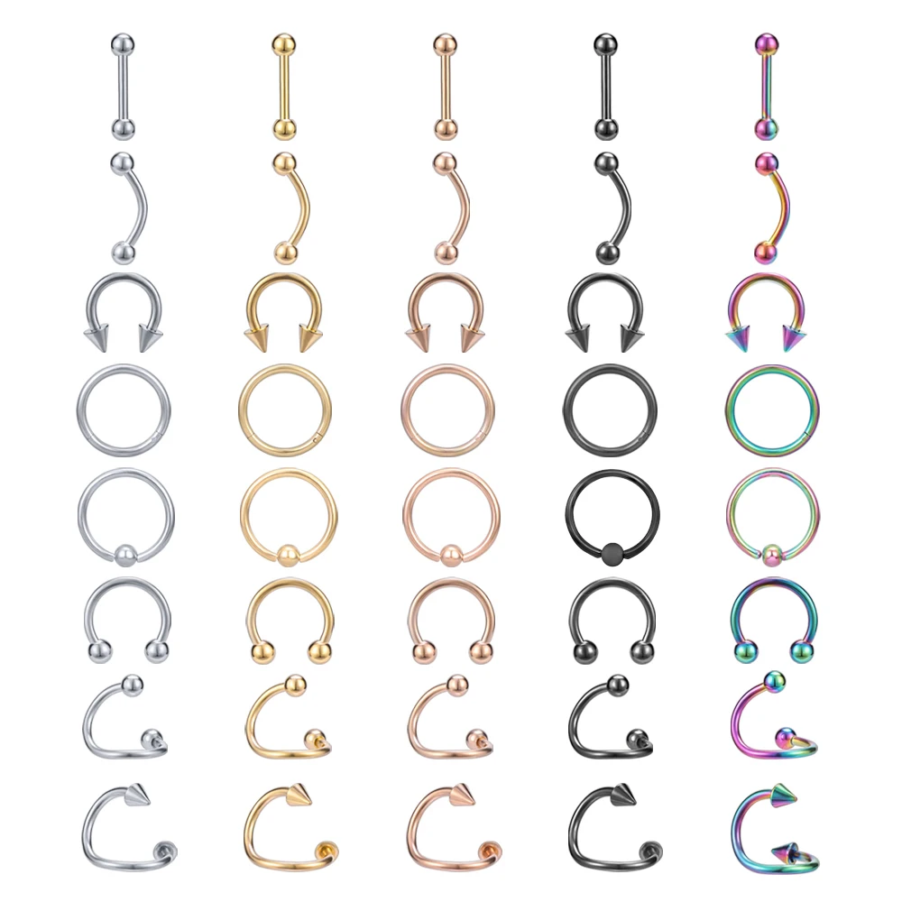 AOEDEJ Steel Circular Bead Rings Horseshoe Eyebrow Tongue Nose Ring Piercing Labret Stud Ring Ear Cartilage Tragus Body Jewelry
AOEDEJ Steel Circular Bead Rings Horseshoe Eyebrow Tongue Nose Ring Piercing Labret Stud Ring Ear Cartilage Tragus Body Jewelry