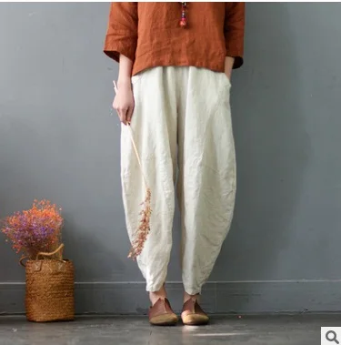 Spring 2019 product launches, original design loose big yards of women's 100% cotton linen leisure harem pants
Spring 2019 product launches, original design loose big yards of women's 100% cotton linen leisure harem pants