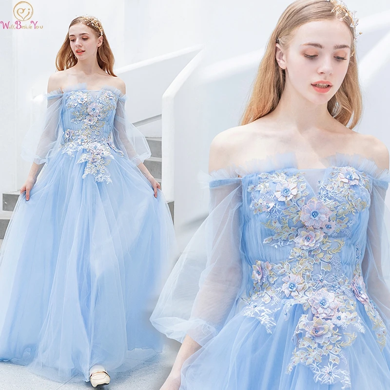 Elegant Light Blue Formal Party Princess Girls Evening Dresses 2019 Boat Neck Off Shoulder vestidos de gala Evening Prom Gowns
Elegant Light Blue Formal Party Princess Girls Evening Dresses 2019 Boat Neck Off Shoulder vestidos de gala Evening Prom Gowns