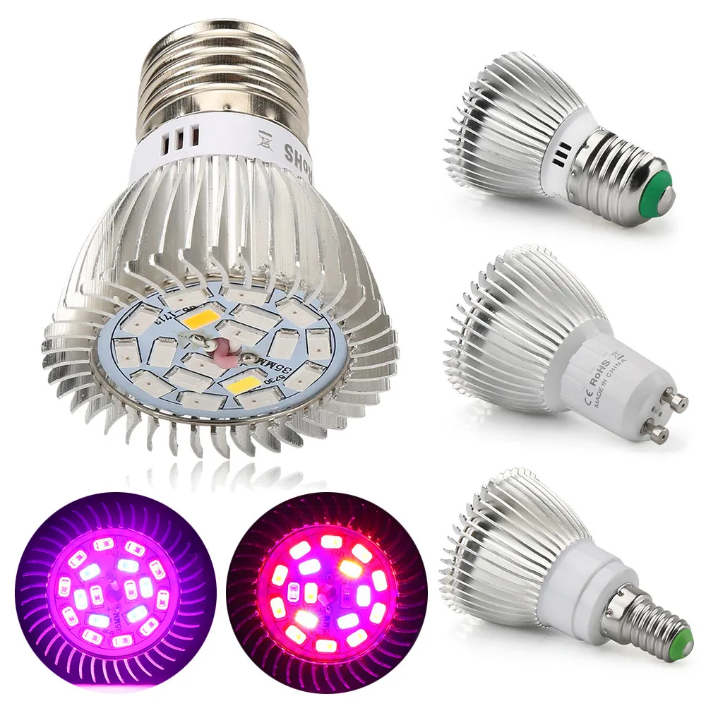 Лампа для выращивания растений 18 светодиодов E27 E14 GU10 Вт|e27 base led bulbs|lamp holder e27lamp