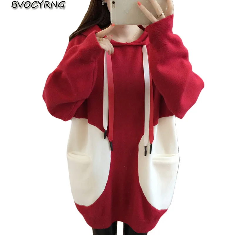 Hooded pullover sweater women spring autumn coat 2019 new Korean Medium length bottom shirt female fashion casual sweater A1362
Hooded pullover sweater women spring autumn coat 2019 new Korean Medium length bottom shirt female fashion casual sweater A1362