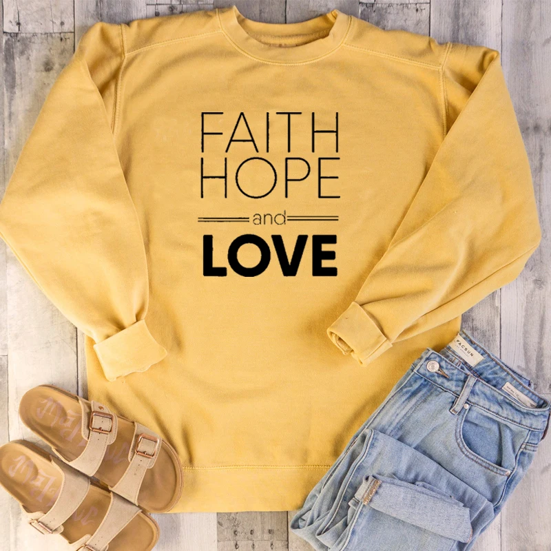 Faith Hope and Love Letter Print Women Clothes Sweatshirt Faith Jesus Harajuku Tumblr Girls Pullovers Christian 90s Dropshipping
Faith Hope and Love Letter Print Women Clothes Sweatshirt Faith Jesus Harajuku Tumblr Girls Pullovers Christian 90s Dropshipping