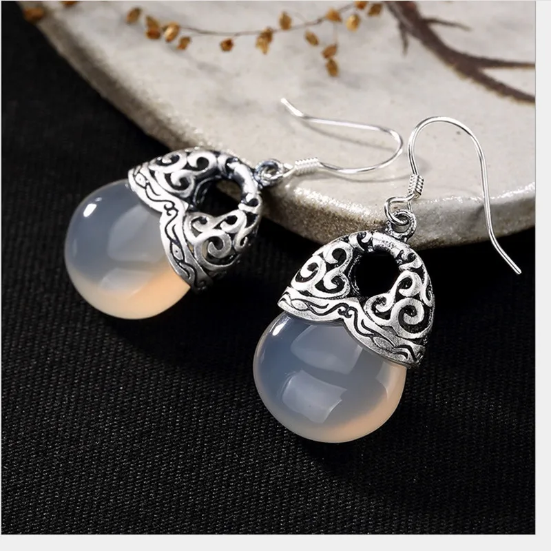 Uglyless Real 999 Fine Silver Natural Chalcedony Earrings for Women Luxury Dress Brincos Vintage Jewelry Ethnic Handmade Bijoux
Uglyless Real 999 Fine Silver Natural Chalcedony Earrings for Women Luxury Dress Brincos Vintage Jewelry Ethnic Handmade Bijoux