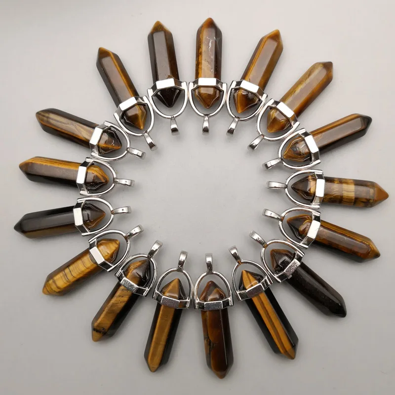 fashion Natural stone Tiger eye alloy crystal pillar Necklace Pendant for making Jewelry charm Necklace accessories 24pcs/lot
fashion Natural stone Tiger eye alloy crystal pillar Necklace Pendant for making Jewelry charm Necklace accessories 24pcs/lot