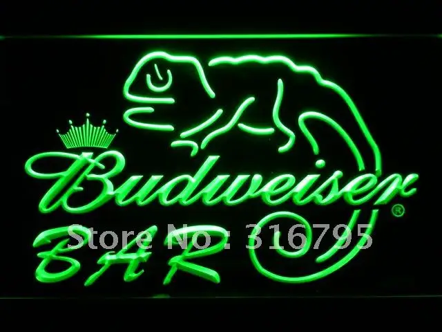 442 бар Budweiser ящерица пиво светодиодсветильник неоновые световые вывески с