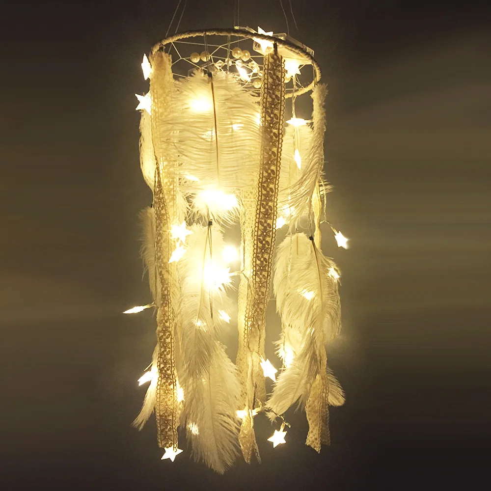Big 25*105CM LED star light Dreamcatcher with white Feather pearl dream Catcher Wall Hanging Home Party Decoration Gift
Big 25*105CM LED star light Dreamcatcher with white Feather pearl dream Catcher Wall Hanging Home Party Decoration Gift