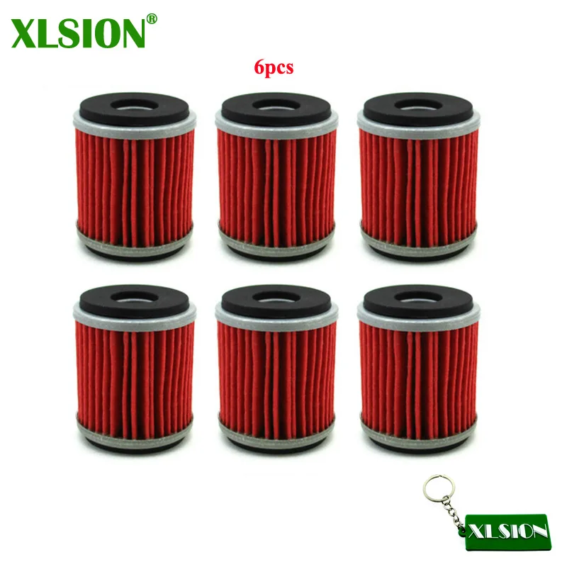 XLSION 6 шт. Масляный фильтр для WR250 WR450 YZ250 YZ450 YFZ450 YFZ450R XT250 HF KN 140 мотоцикл-внедорожник |
