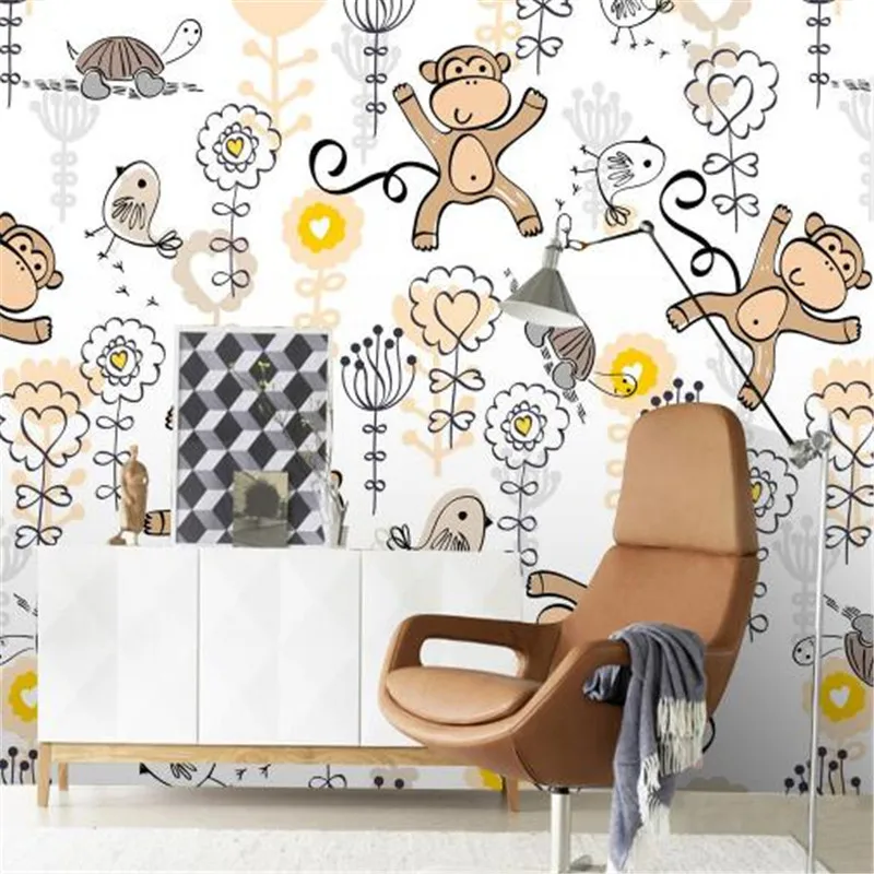 Cartoon Photo Wallpapers Hand-painted Monkey Children Wallpapers for Living Room Modern Murals 3D Wall Papers Home Decor Bedroom
Cartoon Photo Wallpapers Hand-painted Monkey Children Wallpapers for Living Room Modern Murals 3D Wall Papers Home Decor Bedroom