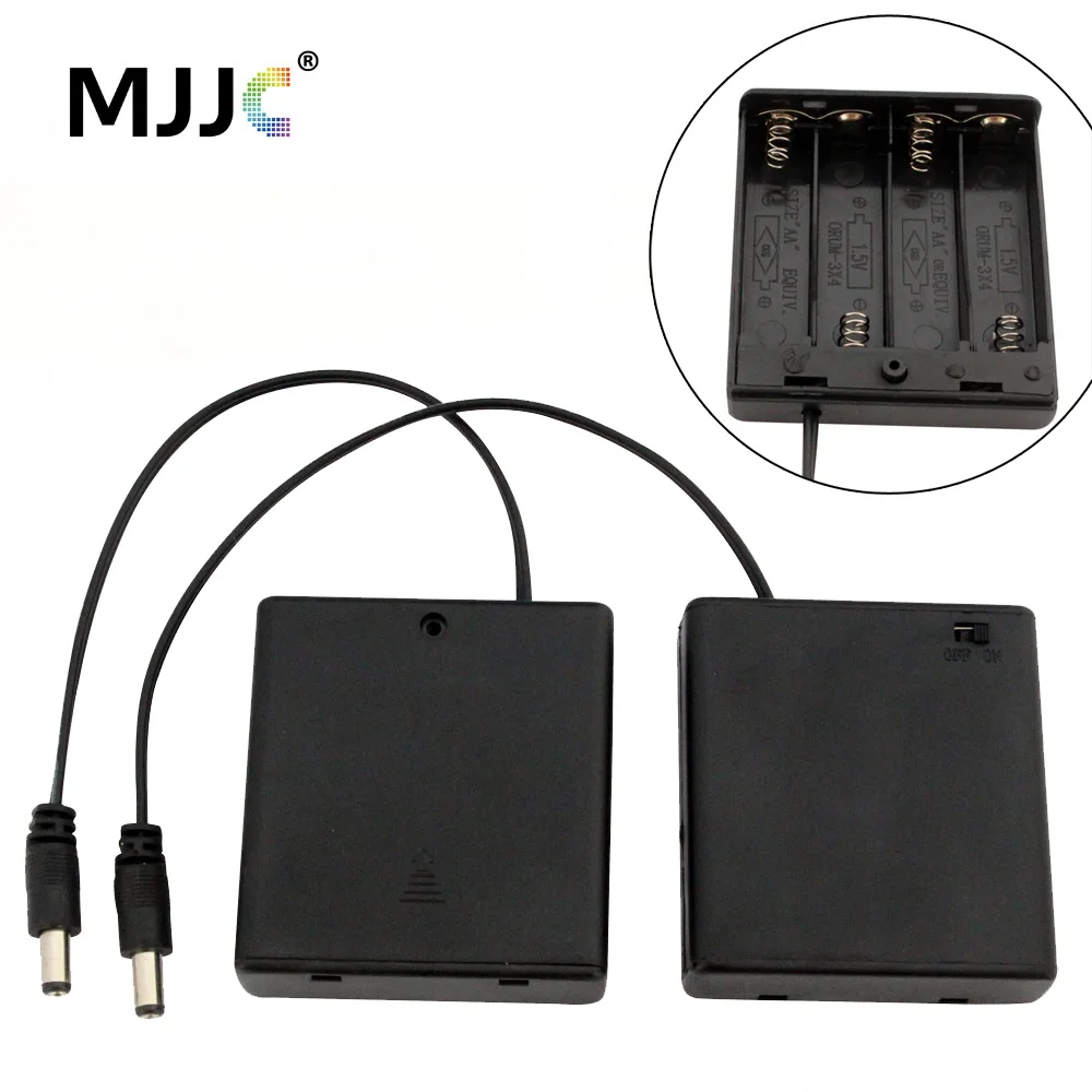 4AA Battery Box Switch with 20cm Female DC 5.5x2.1mm Connector Portable Battery Case Switch for 5V 6V DC LED Strip Light
4AA Battery Box Switch with 20cm Female DC 5.5x2.1mm Connector Portable Battery Case Switch for 5V 6V DC LED Strip Light