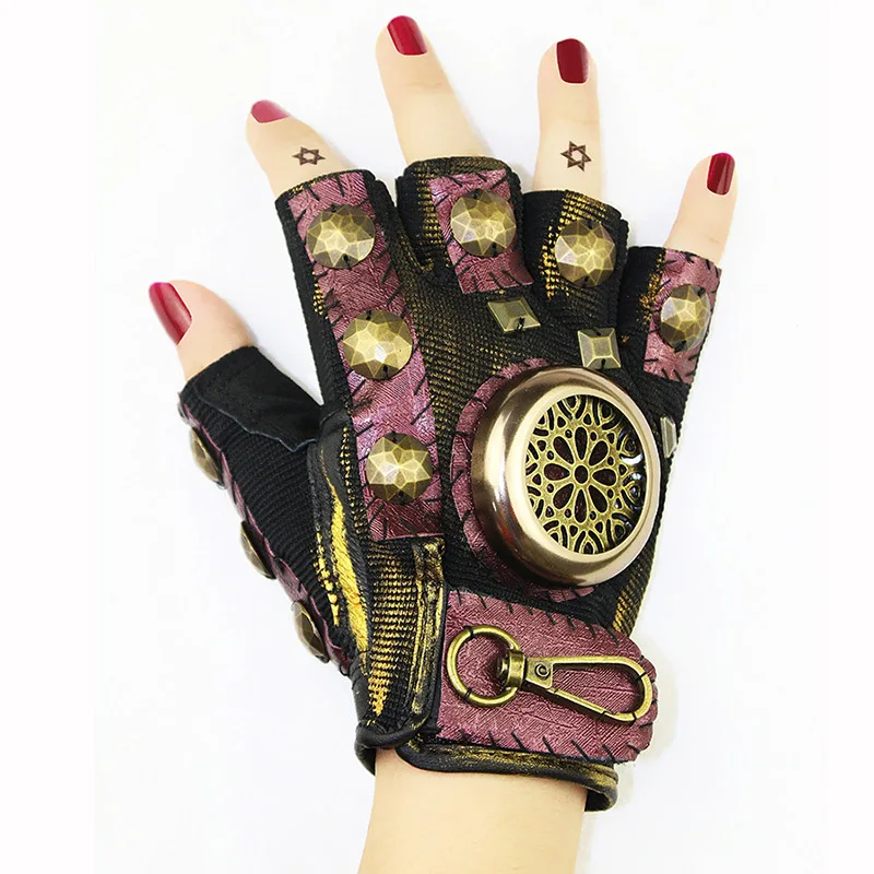 Corzzet Punk Rock Pink Leather&Rivets Studded Half Finger Gothic Vintage Gloves Acceossories Cosplay Costume Party
Corzzet Punk Rock Pink Leather&Rivets Studded Half Finger Gothic Vintage Gloves Acceossories Cosplay Costume Party