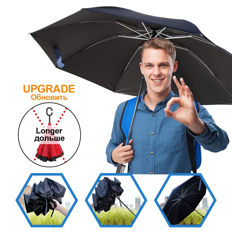 Folding Reverse Umbrella Rain Women Men Big Windproof Black Coating Sun Umbrellas Gifts Parasol Automatic Business Car Paraguas
Folding Reverse Umbrella Rain Women Men Big Windproof Black Coating Sun Umbrellas Gifts Parasol Automatic Business Car Paraguas
