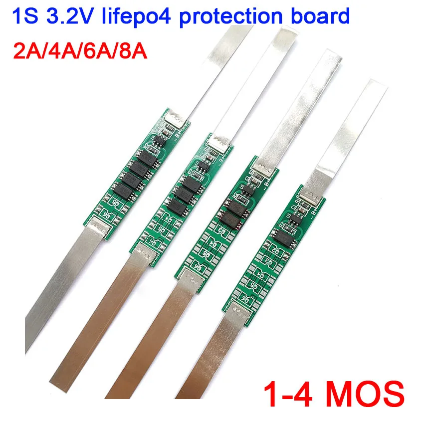 1S 3 2 V 2A 4A 6A 8A lifepo4 литий железо фосфат MOS плата защиты батареи одиночные ячейки 6