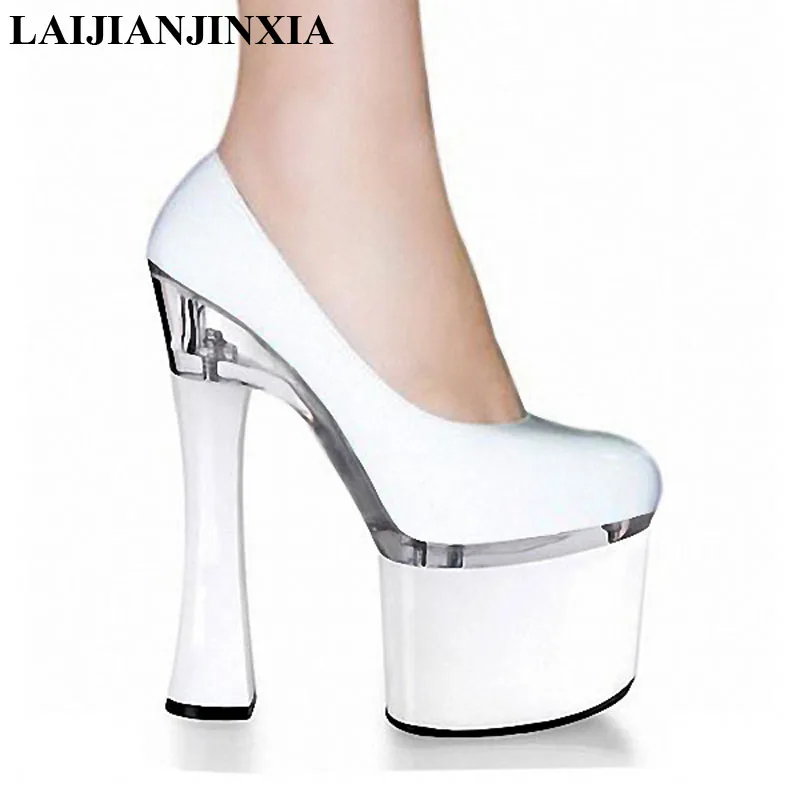 LAIJIANJINXIA Classic / Black / White Platform Women Pumps 18CM Super Thick High Heel Pole Dance Shoes, Wedding / Party Shoes
LAIJIANJINXIA Classic / Black / White Platform Women Pumps 18CM Super Thick High Heel Pole Dance Shoes, Wedding / Party Shoes