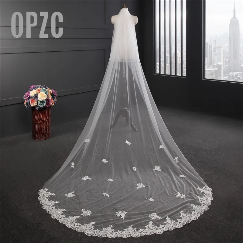 Hot Sale Fashion Pure white Ivory 3M Long veil With Comb 2 Layers Lace Embroidery free shipping
Hot Sale Fashion Pure white Ivory 3M Long veil With Comb 2 Layers Lace Embroidery free shipping