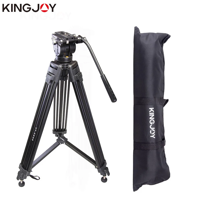 

Kingjoy VT-2500 Professional Light Weight Aluminum Camera Tripod Stand Holder Stable Fluid Damping Tripod Kit For All Models