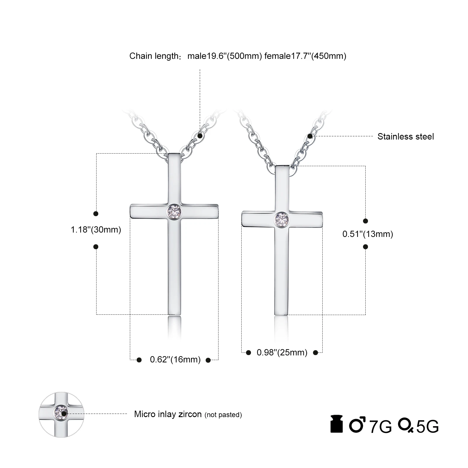 Fashion Classic Stainless Steel Cross Pendant Necklace For Lover Inlaid AAA Cubic Zirconia Smooth Design Couple Valentines Gift
Fashion Classic Stainless Steel Cross Pendant Necklace For Lover Inlaid AAA Cubic Zirconia Smooth Design Couple Valentines Gift