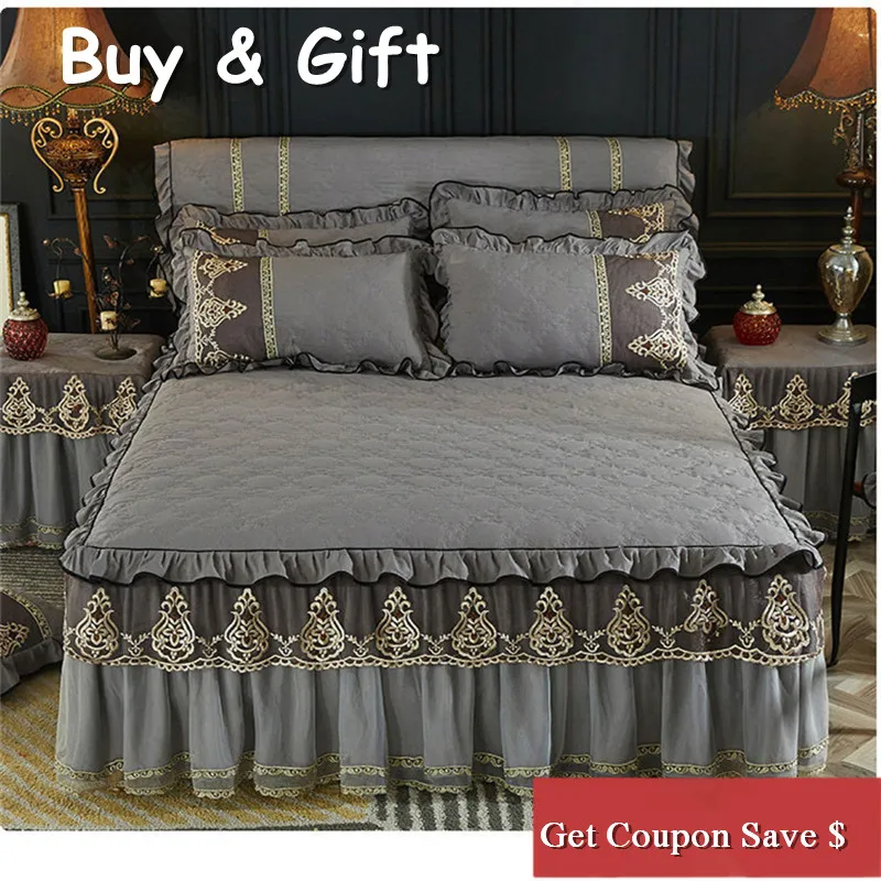 Free shipping 3pcs lace edge bedskirt European style pure color sanding cotton thickened bedspreads high quality bedding set
Free shipping 3pcs lace edge bedskirt European style pure color sanding cotton thickened bedspreads high quality bedding set