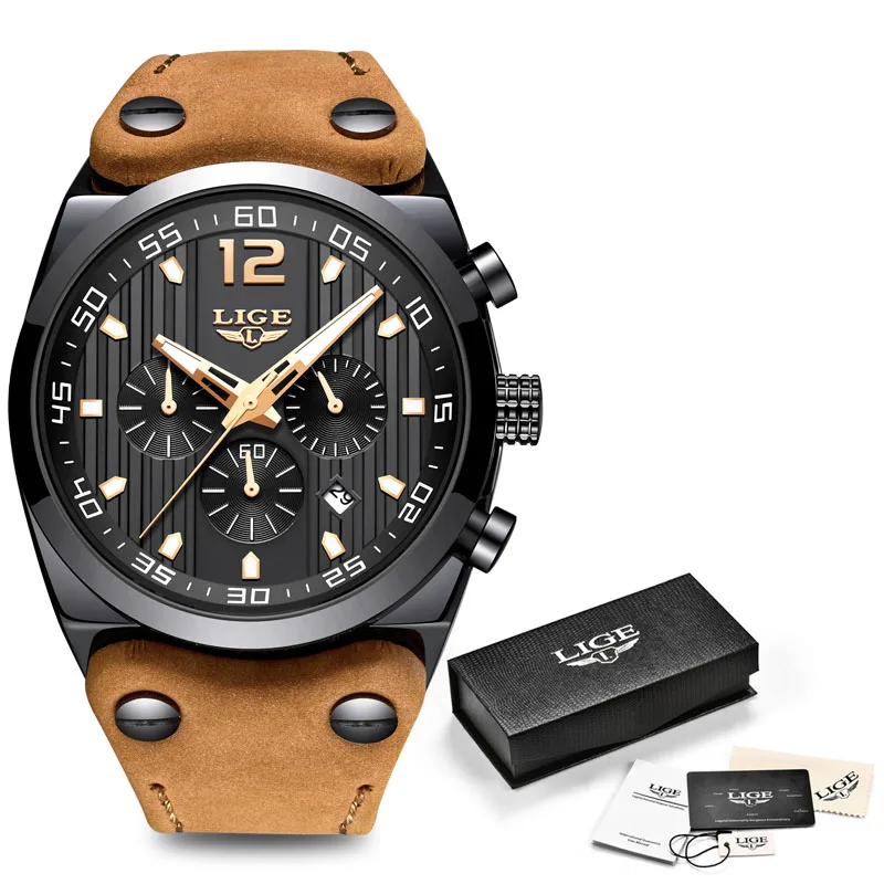 LIGE Men Watch Male Leather Automatic Date Quartz Watches Mens Top Brand Waterproof Sport Clock Relogio Masculino montre homme
LIGE Men Watch Male Leather Automatic Date Quartz Watches Mens Top Brand Waterproof Sport Clock Relogio Masculino montre homme