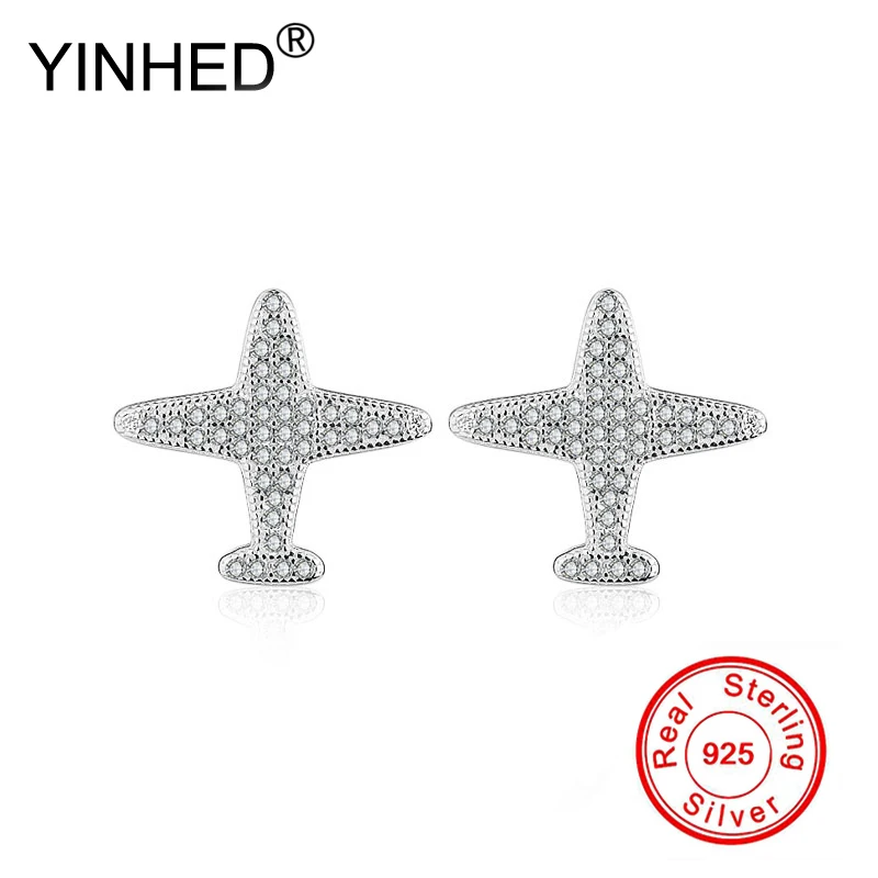 YINHED Personality Fashion Plane Design 100% Pure 925 Sterling Silver Stud Earrings for Women Clear AAA Zircon Jewelry ZE078
YINHED Personality Fashion Plane Design 100% Pure 925 Sterling Silver Stud Earrings for Women Clear AAA Zircon Jewelry ZE078