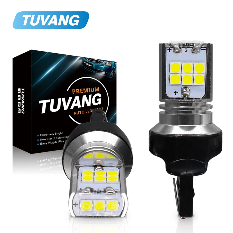 2 шт. Автомобильные светодиодные лампы W21W T20 7440 15 SMD 3030|Сигнальная лампа| |