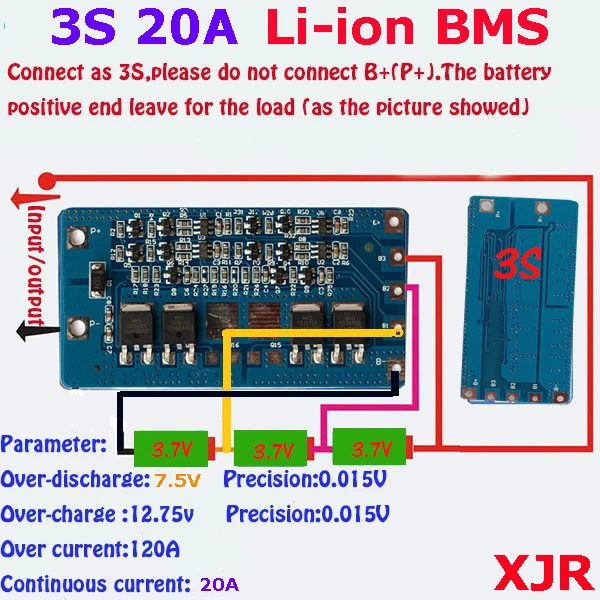 2 шт. в комплекте 3S 20A lipo литий полимерная BMS/PCM/PCB Защитная плата для 3 пакетов 18650