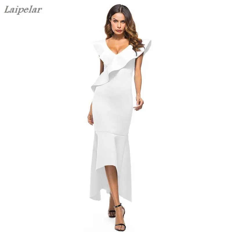 Laipelar Women Irregular Long Mermaid Dress Party Dresses White Blue Ruffles V-Neck Sexy Dress Backless Slim Maxi Dress Vestidos
Laipelar Women Irregular Long Mermaid Dress Party Dresses White Blue Ruffles V-Neck Sexy Dress Backless Slim Maxi Dress Vestidos