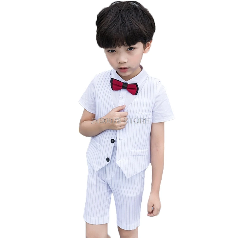 School Boys White Formal Graduation Suit Vest +Shorts 2Pcs Kids Wedding Clothing Set Children Piano Dance Performance Costume
School Boys White Formal Graduation Suit Vest +Shorts 2Pcs Kids Wedding Clothing Set Children Piano Dance Performance Costume
