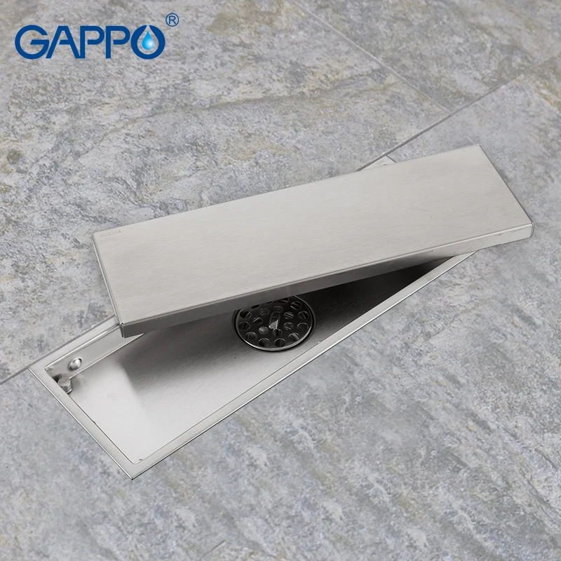 

GAPPO Drains stainless steel recgangle floor cover bathroom waste drain shower drain strainer anti-odor water drains strainer