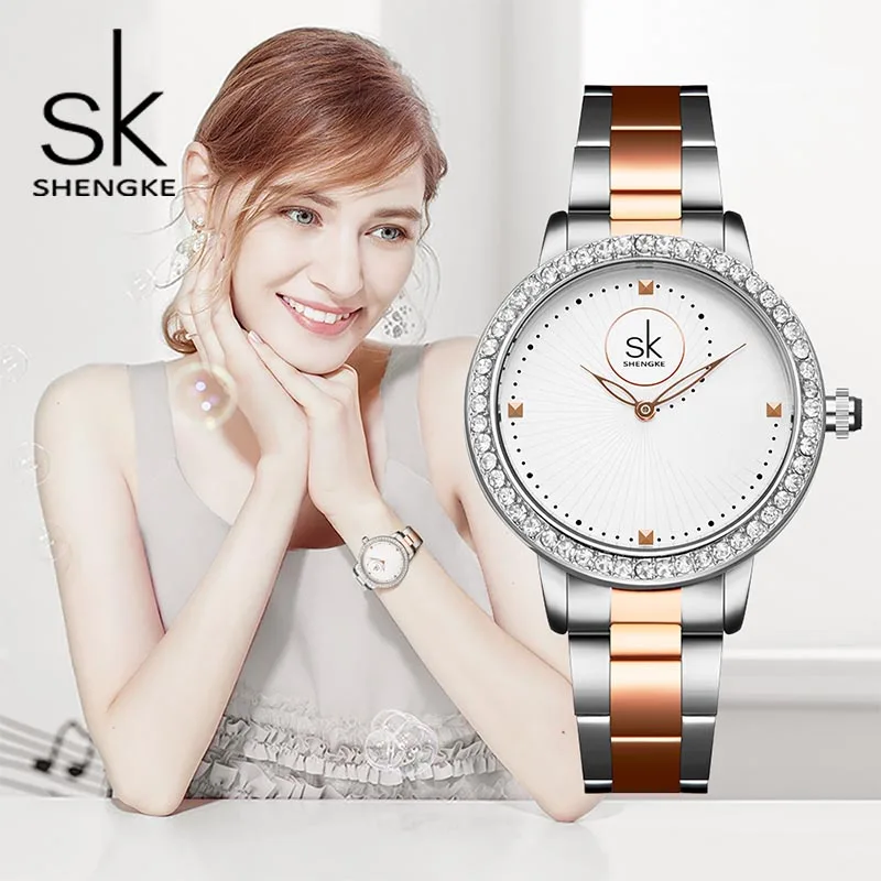 

Shengke Luxury Quartz Watch Women Crystal Dial Ladies Bracelet Watches Reloj Mujer 2019 SK Women Wrist Watch Montre Femme #K0075