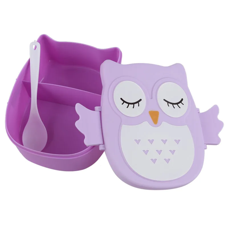 Fun Life Bento box Cartoon cute owl Lunch meal tableware purple | Багаж и сумки
