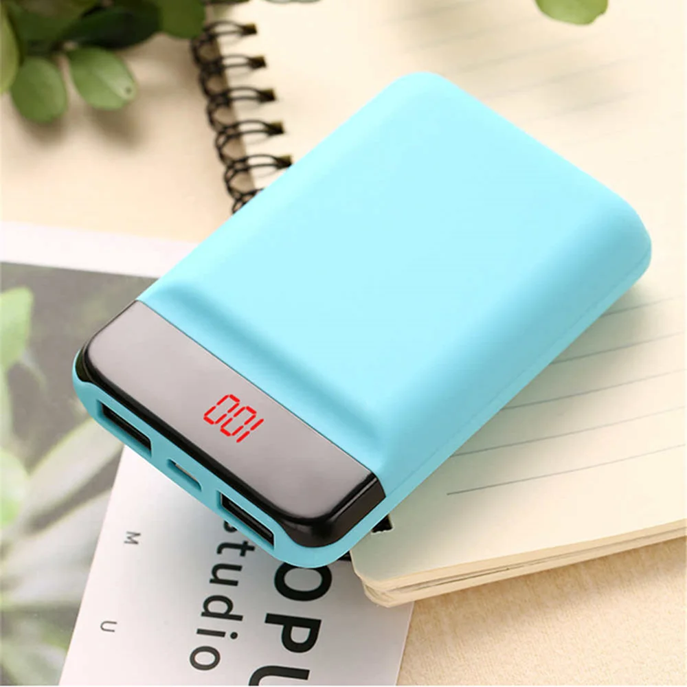 Мини 6000 мАч запасные аккумуляторы для телефонов с цифровым дисплеем Dual USB внешний